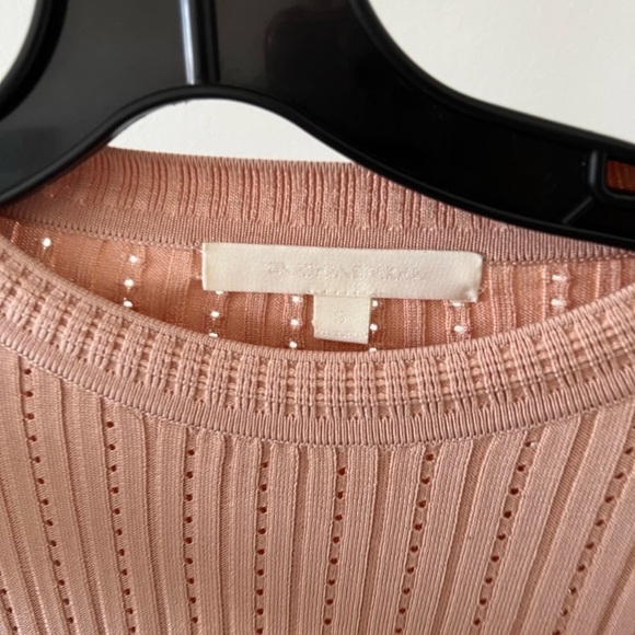 Jonathan Simkhai Bell Sleeve Light Pink Crew Neck Top - Picture 2 of 4